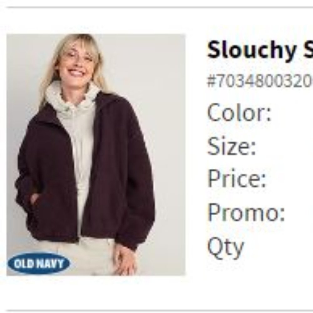 NWOT - Old Navy Slouchy Sherpa - Size XS - Plum Wine